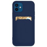 Hurtel Card Case Silicone Wallet Case with Card Slot Documents for Xiaomi Redmi Note 10 / Redmi Note 10S Navy Blue
