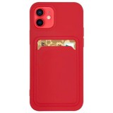 Hurtel Card Case Silicone Wallet Wallet with Card Slot Documents for iPhone 11 Pro Max red