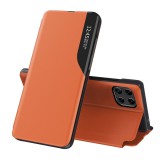 Hurtel Eco Leather View tok Elegáns flipes kihajtható tok Samsung Galaxy A22 4G narancssárga
