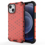 Hurtel Honeycomb tok ütésálló telefontok TPU Bumper iPhone 13 mini piros