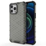 Hurtel Honeycomb tok ütésálló telefontok TPU Bumper iPhone 13 Pro Max fekete