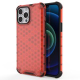 Hurtel Honeycomb tok ütésálló telefontok TPU Bumper iPhone 13 Pro Max piros
