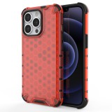 Hurtel Honeycomb tok ütésálló telefontok TPU Bumper iPhone 13 Pro piros