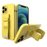 Hurtel Kötél tok Gel TPU légzsák telefontok iPhone 12 sárga
