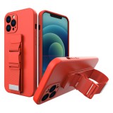 Hurtel Kötél tok Gel TPU légzsák telefontok iPhone 13 Mini Piros