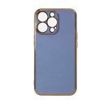 Hurtel Lighting Color tok iPhone 12 Pro Max készülékhez kék zselés borítás arany kerettel