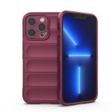 Hurtel Magic Shield tok iPhone 13 Pro Max készülékhez rugalmas páncélozott tok bordó színben