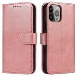 Hurtel Mágnes tok iPhone 14 Pro Max flip cover pénztárca állvány rózsaszín