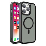 Hurtel Mágneses színes matt tok iPhone 15 Pro Max - fekete