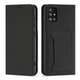 Hurtel Magnet Card Case Case for Xiaomi Redmi Note 11 Pro Pouch Wallet Card Holder Black