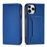 Hurtel Magnet Card Case for iPhone 12 Pro Max Pouch Card Wallet Card Holder Blue