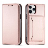 Hurtel Magnet Card Case for iPhone 12 Pro Max Pouch Card Wallet Card Holder Pink