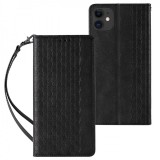 Hurtel Magnet Strap Case for iPhone 13 Pouch Wallet + Mini Lanyard Pendant Black