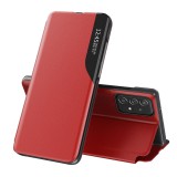 Hurtel Öko bőr View tok Egy elegáns tok, szárnyas és állványfunkcióval Samsung Galaxy A73 Red