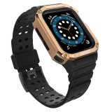 Hurtel Protect Strap Band with Case for Apple Watch 7 / SE (45/44 / 42mm) Case Armored Watch Cover Black