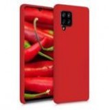 Hurtel Silicone Case Soft Flexible Rubber Cover for Samsung Galaxy A42 5G red