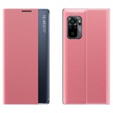 Hurtel Sleep Case Bookcase Type Case with Smart Window for Xiaomi Redmi K40 Pro+ / K40 Pro / K40 / Poco F3 pink