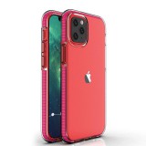Hurtel Spring Case clear TPU gel protective cover with colorful frame for iPhone 13 mini light pink