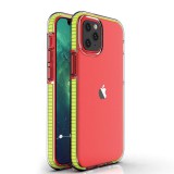 Hurtel Spring Case clear TPU gel protective cover with colorful frame for iPhone 13 mini yellow