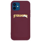 Hurtel Szilikon tok bankkártyatartóval Samsung Galaxy A22 4G bordó