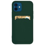 Hurtel Szilikon tok bankkártyatartóval Samsung Galaxy A42 5G Sötétzöld