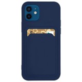 Hurtel Szilikon tok bankkártyatartóval Samsung Galaxy A42 5G tengerészkék