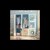 Hurtnet HÖGLER Moduláris Push-Fit Állatos gyerek gardróbszekrény, kék 109 x 109 cm, 9 modul