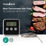 HÚS HŐMÉRŐ / MAG HŐMÉRŐ | IDŐZÍTŐ / RIASZTÁS | LCD KIJELZŐ | 0 - 250 °C | EZÜST / FEKETE (KATH105BK)