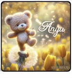 Hűtőmágnes, Anyák napja, maci és pitypang