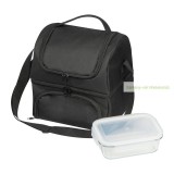 Hűtőtáska üveg ételtartó dobozzal, 27,5 × 22 × 29 cm