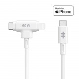 Hyper USB-C apa - USB-C / Lightning apa Adat- és töltőkábel 1.5m - Fehér (HJ4010WHGL)