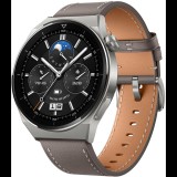 Huawei Watch GT 3 Pro Titanium okosóra, Titánium óratok, szürke bőrszíj (55028467) (huawei55028467) - Okosóra