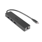I-TEC 3-port USB-C Slim Passive HUB+Gigabit Ethernet Adapter Black C31GL3SLIM
