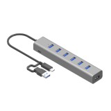 I-TEC 7-portos USB3.2 HUB Grey C31HUBMETAL703