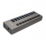 i-tec Charging USB 3.0 Hub 10 port + Power Adapter 48 W fekete (U3CHARGEHUB10) (U3CHARGEHUB10)