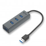 i-tec USB 3.0 Metal 4 port HUB 4x USB 3.0 passive (U3HUBMETAL403) (U3HUBMETAL403)