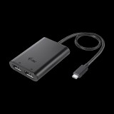 i-tec USB-C apa - 2xDisplayport 1.4 anya Átalakító Adapter - Fekete (C31DUAL4K60DP)