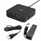 i-tec USB-C DP Dual HDMI Docking Station with Power Delivery 100 W + Universal Charger 100W Vezetékes USB 3.2 Gen 2 (3.1 Gen 2) Type-C Fekete (C31TRIVIDPRO100W)