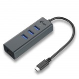 i-tec USB C Metal 3 portos HUB Gigabit Ethernet (C31METALG3HUB) (C31METALG3HUB)