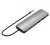 I-TEC USB-C Metal Nano 2x Display Docking Station+Power Delivery 100W Grey C31NANOHDM2DOCPD