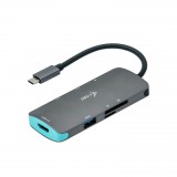I-TEC USB-C Metal Nano Dock 4K HDMI+Power Delivery 100W Grey C31NANODOCKPD