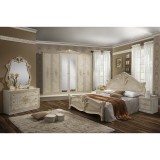IB Amalfi olasz stílusú hálószoba garnitúra, bézs színben, 4 ajtós szekrénnyel és 160 cm-es ággyal
