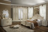 IB Amalfi olasz stílusú hálószoba garnitúra, bézs színben, 6 ajtós szekrénnyel és 160 cm-es ággyal