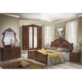 IB Amalfi olasz stílusú hálószoba garnitúra, dió színben, 4 ajtós szekrénnyel és 160 cm-es ággyal