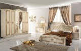 IB Luisa olasz stílusú hálószoba garnitúra, bézs színben, 4 ajtós szekrénnyel és 180 cm-es ággyal