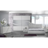 IB Mabel olasz stílusú hálószoba garnitúra, fehér színben, 2 tolóajtós szekrénnyel, 160 cm-es ággyal
