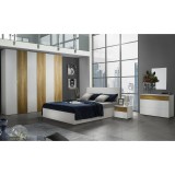 IB Patrizia olasz stílusú hálószoba garnitúra, fehér-tölgy színben, 6 ajtós szekrénnyel és 160 cm-es ággyal