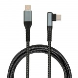 iBox IKUTC100 USB-C apa - USB-C apa 2.0 Adat és töltő kábel 2m - Fekete (IKUTC100)