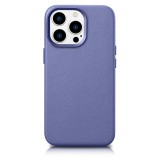 iCarer tok bőr valódi bőr tok iPhone 14 Pro világos lila (WMI14220706-LP) (MagSafe kompatibilis)