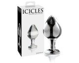 Icicles No. 25 - kúpos, üveg anál plug (átlátszó)